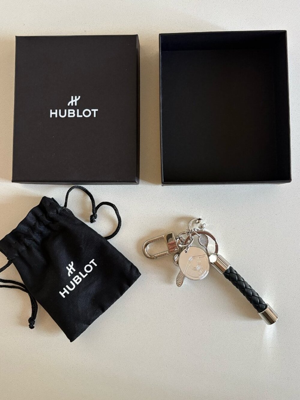 Hublot Swiss Luxury Watch Brand Keychain — New in Box | Sports Charm Collection
